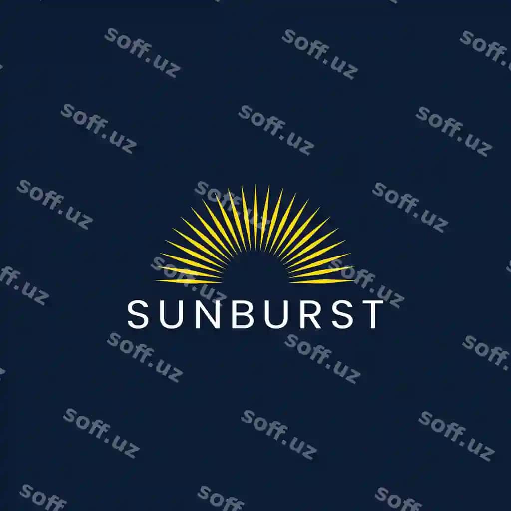 Sunburst logotipi vektor shabloni yellow chiziqlar bilan dark fon | Sunburst logo vector template sunburst with yellow line dark background