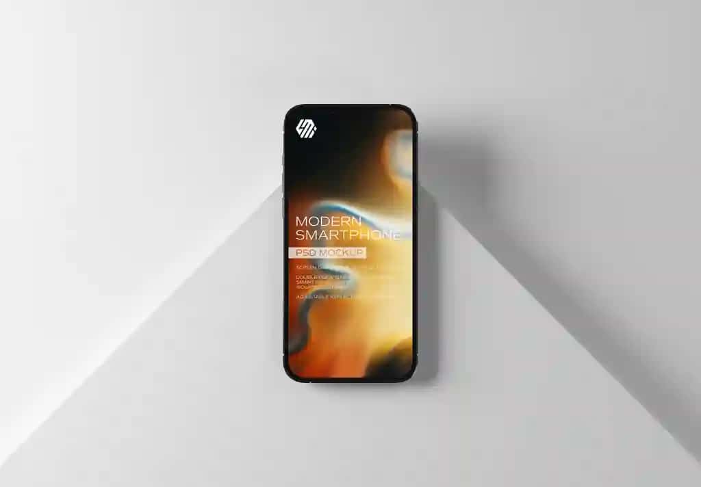 Mobil telefon oq kvadrat displey maketi | Mobile phone white squared display mockup