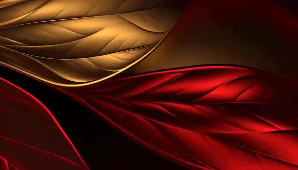Barglari oltin barg bilan qizil oltin fon | Red gold background with leaves gold leaf