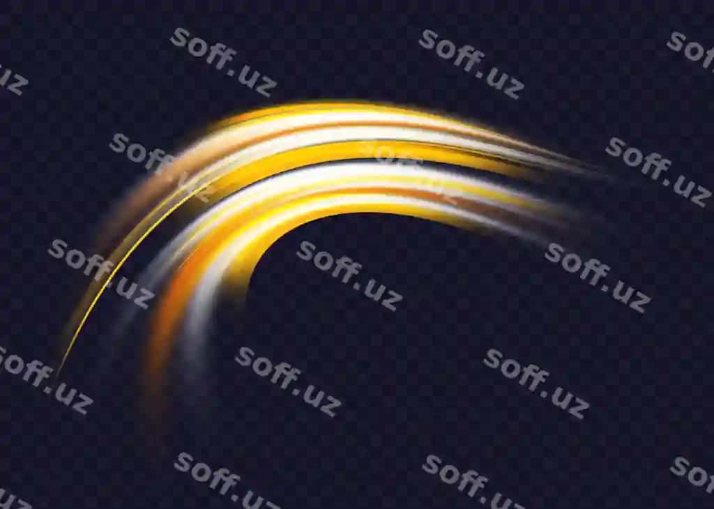 Yorqin sariq ark chiroq chizuqlar effekti | Glowing yellow arc light lines effect