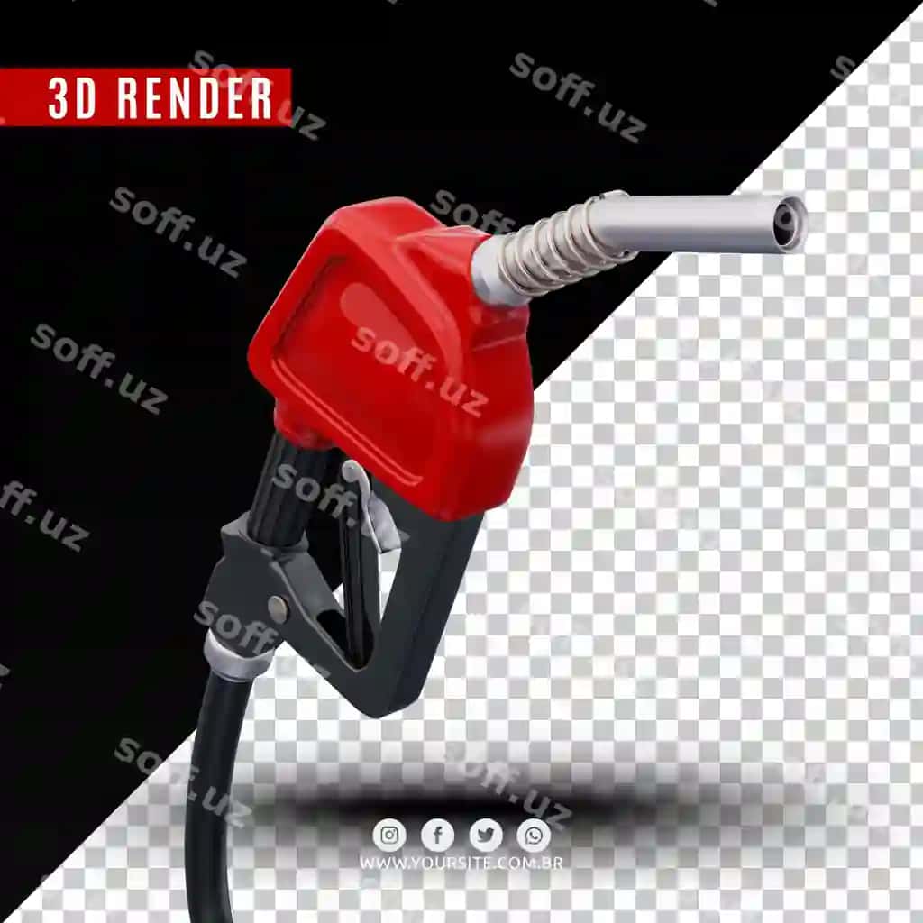 Haqiqiy 3D gaz nasosi dizaynini premium psd formatida ko'rsatish | Realistic 3d gas pump design rendering premium psd