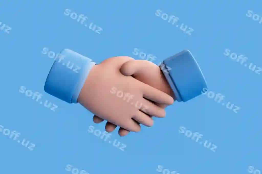 3d render qilish qo'l uzratish | 3d rendering shaking hands