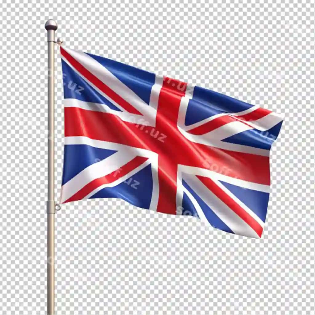 Bayroq Birleshgan Qirollik shaffof orqa fon | Flag united kingdom transparent background