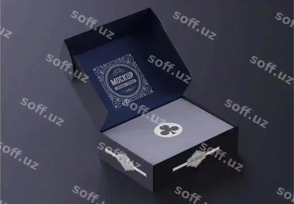 Qora kutiya mockup | Dark box mockup