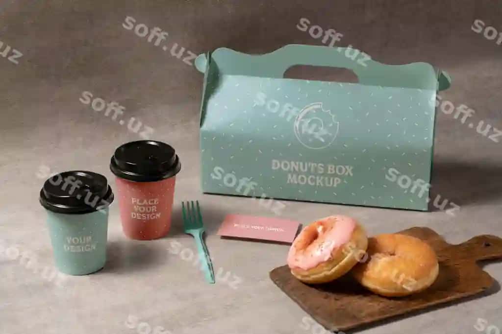 Donut qutisi mockup dizayni | Donut box mockup design