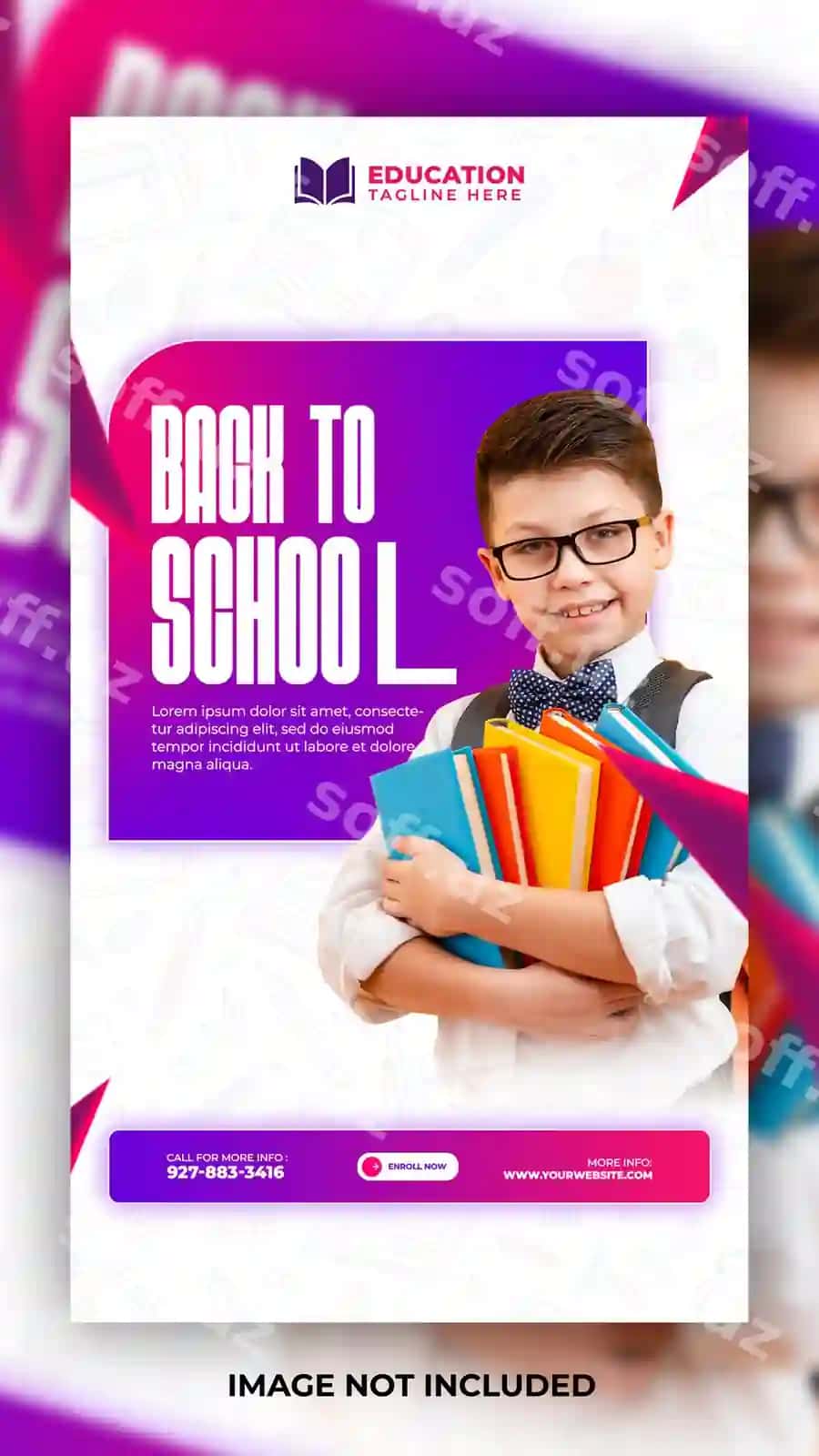 Maktabga qaytish hikoyasi shabloni dizayni | Back school story template design