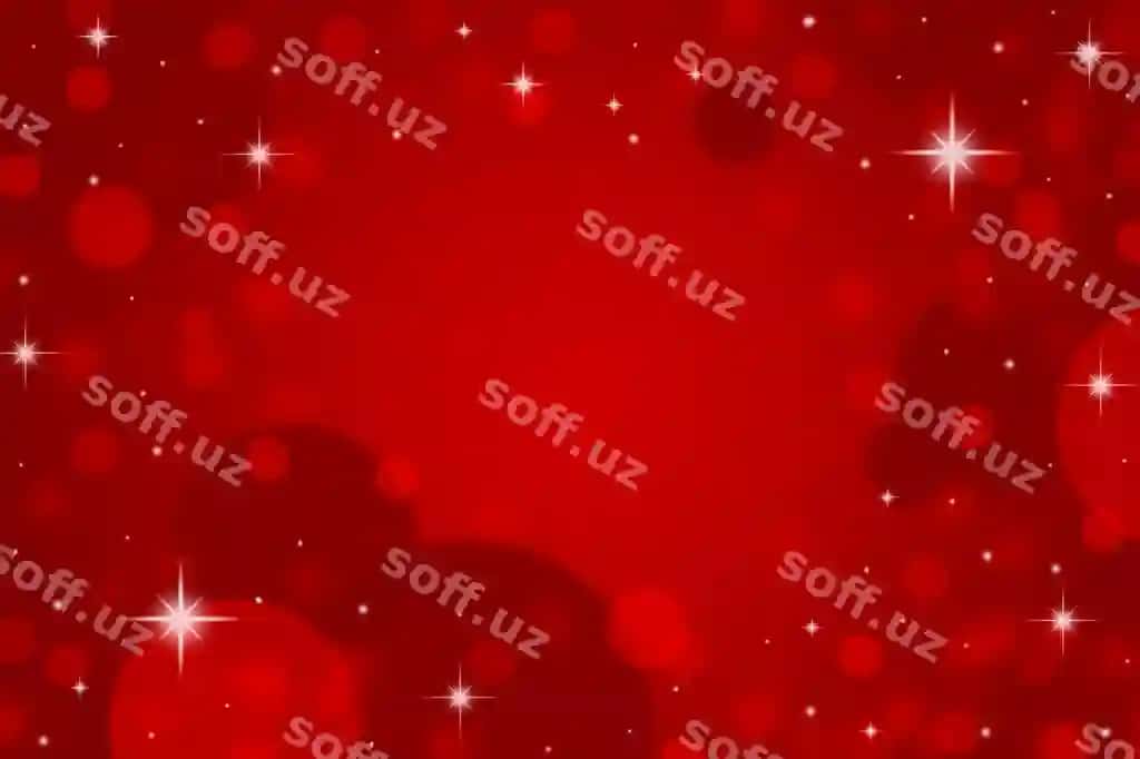 Qizil noel fon qor boboli bokeh bilan | Red christmas background with snowflakes bokeh