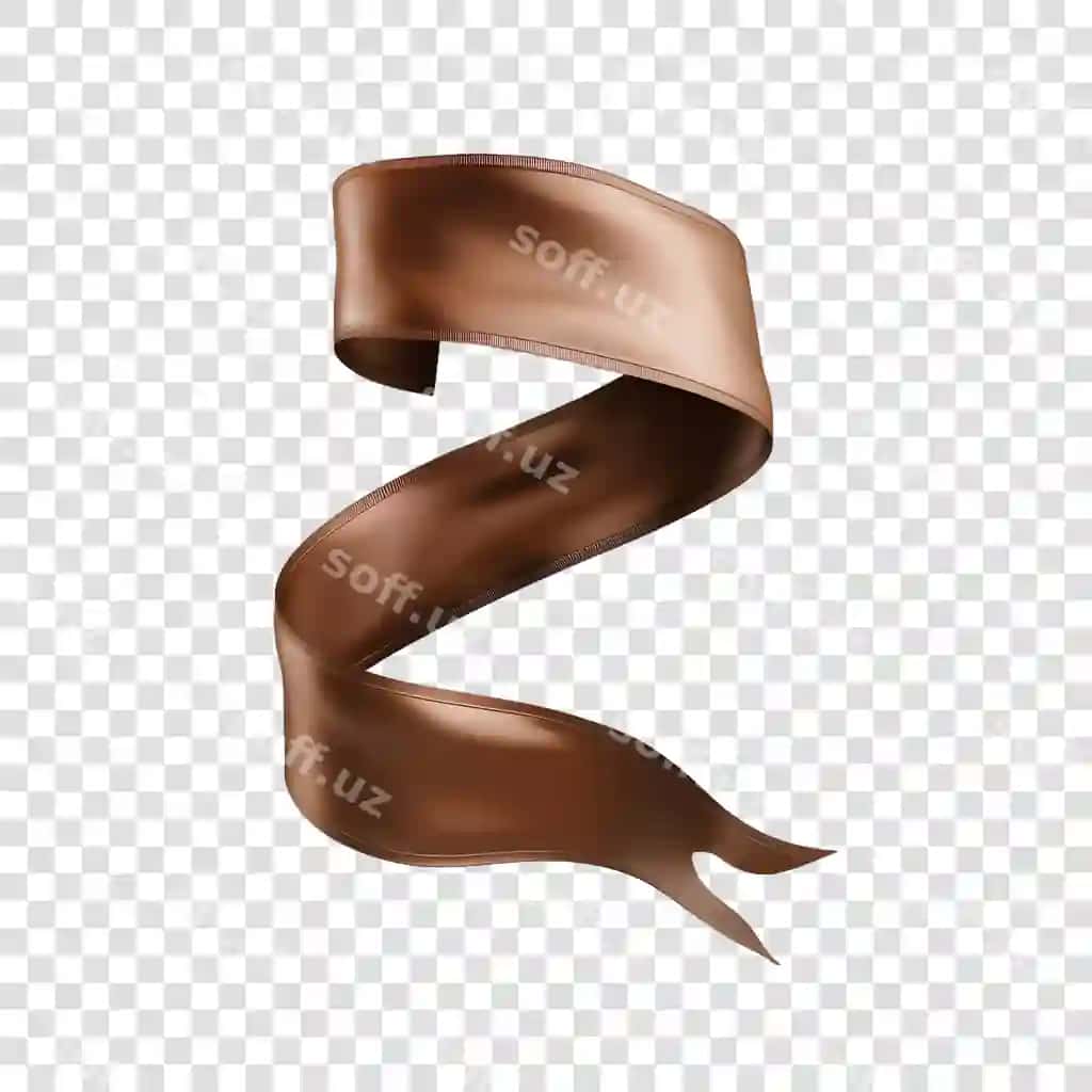 Jigarrang lenta baner ajraltirilgan shaffof orqa fonda | Brown ribbon banner isolated transparent background