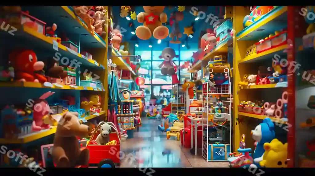 O'yinchoq do'koni o'yinchoq o'rtasida | Toy store with toy middle it
