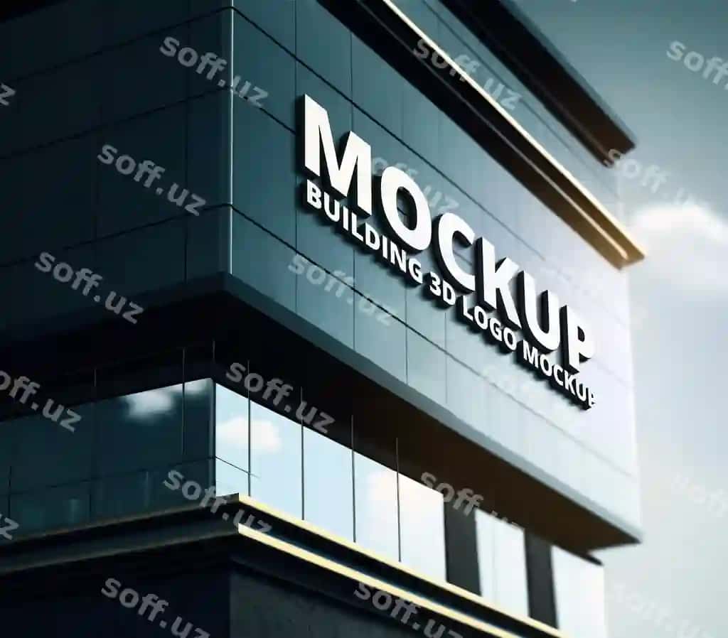 3D logotip mockup bino | 3d logo mockup building
