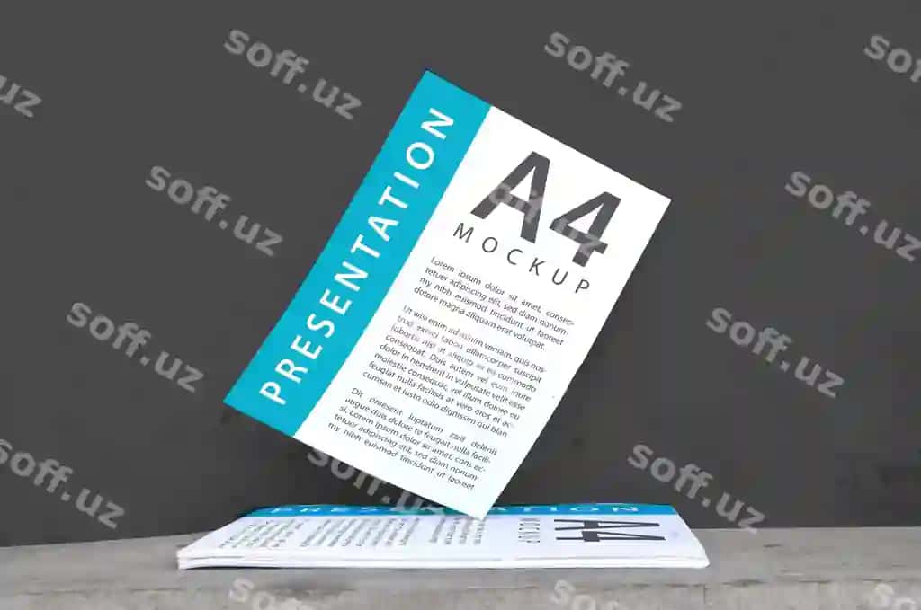 A4 hajmli flyer mockup shabloni | A4 size flyer mockup template