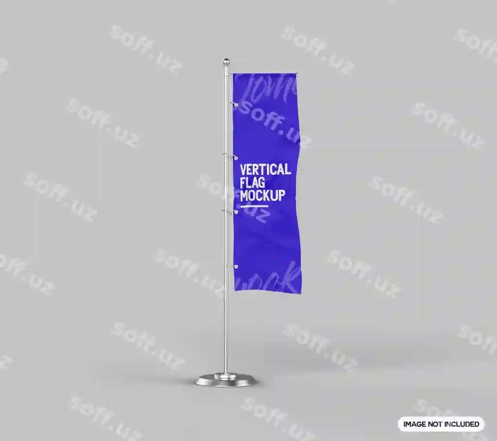Vertikal bayrogʻi mockup | Vertical flag mockup