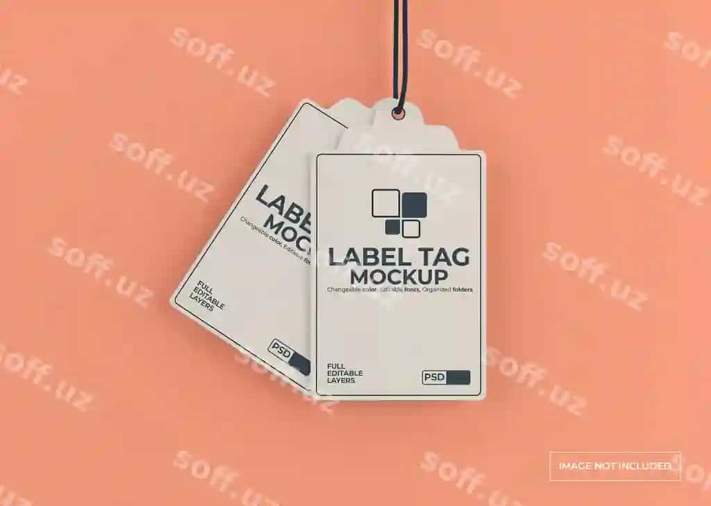 Yaqin rasm qog'oz etiket tagi namunasi ajraltirilgan | Close up paper label tag mockup isolated