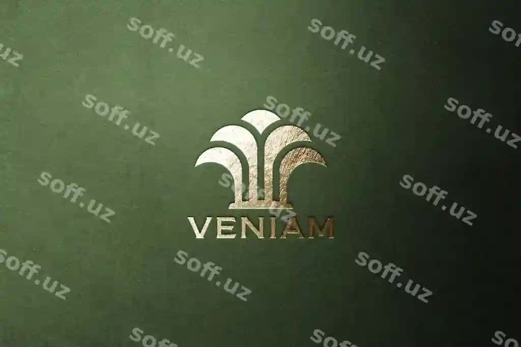 Oltin logotipi namunasi yashil orqa fonda | Gold logo mockup with green background