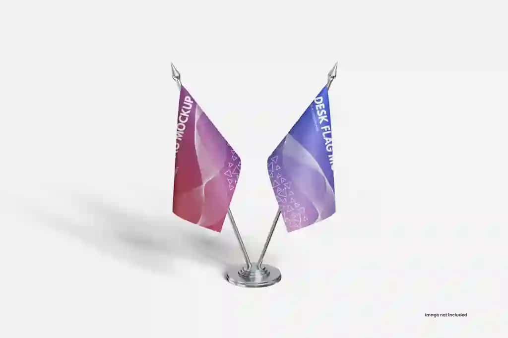 Stol bayrog'i maketi | Desk flag mockup