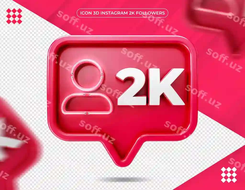Ikonka 3d Instagram 2k ajraltirilgan | Icon 3d instagram 2k isolated