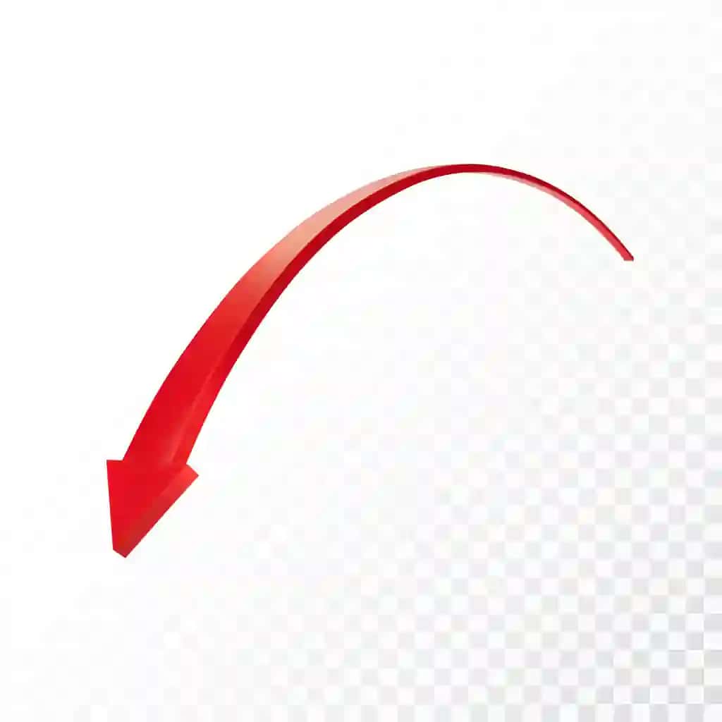 Haqiqiy 3D batafsil qizil strelka shaffof fon vektor tasviri | Realistic 3d detailed red arrow transparent background vector illustration