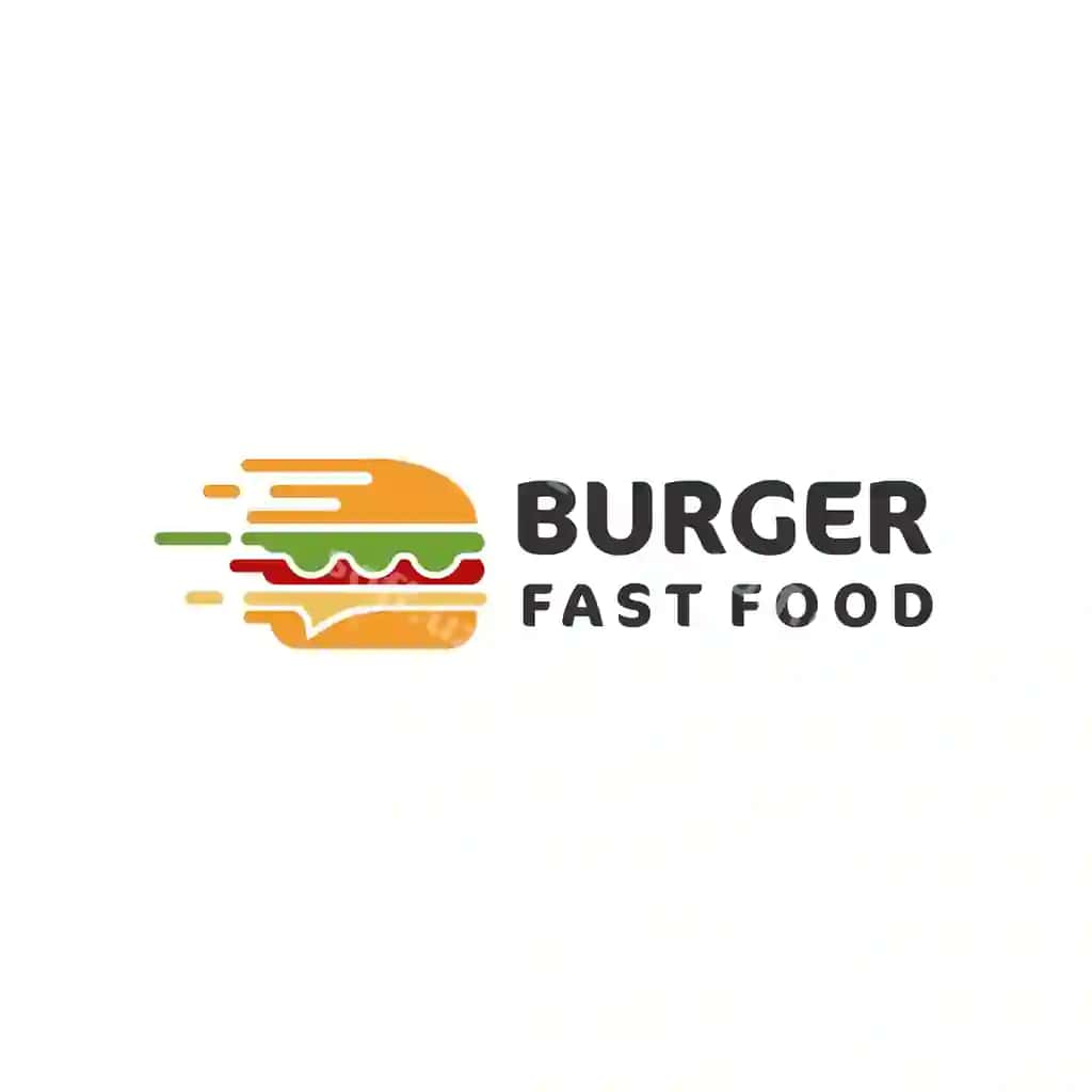 Burger logotipi maskoti fast food tekis dizayn uslubi | Burger logo icon mascot fast food flat design style