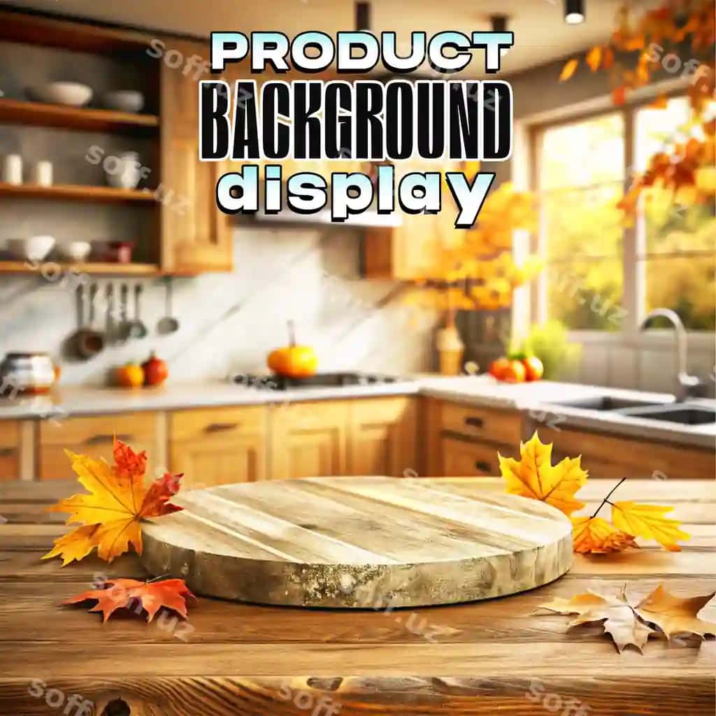 Oshxona mahsuloti mezon orqa fon post dizayni | Kitchen product podium background post design