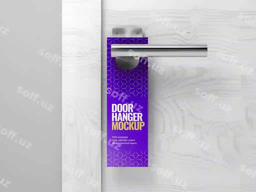 Devor askar namunasi | Door hanger mockup