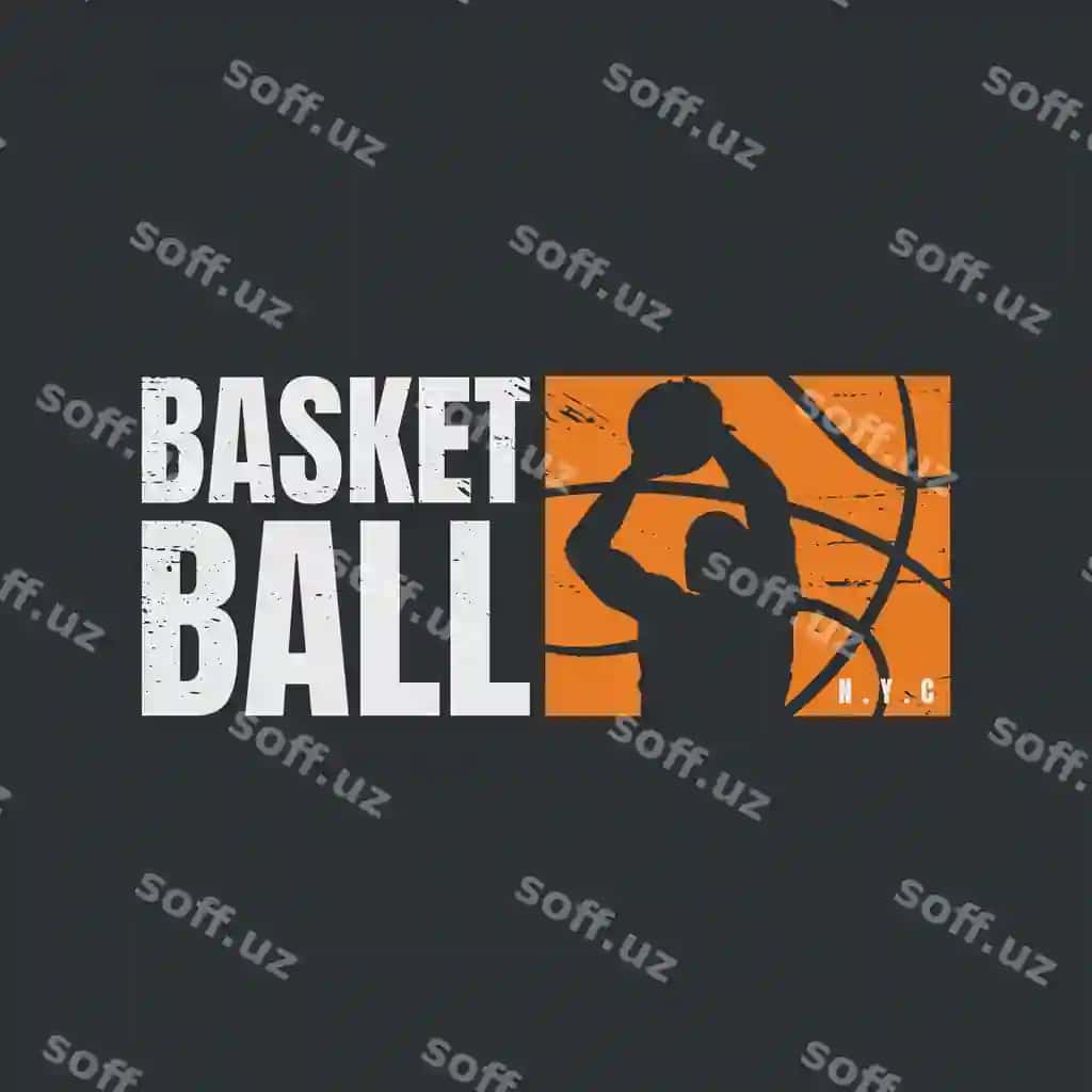 Basketbol illustratsiya tipografiya futbolka kiyimlari dizayni | Basketball illustration typography t shirt apparel design