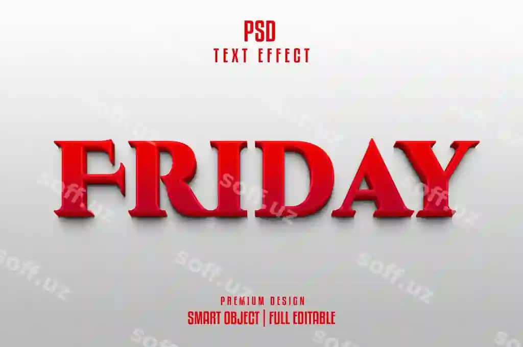 Juma tahrirlangan 3d matn effekt | Friday editable 3d text effect