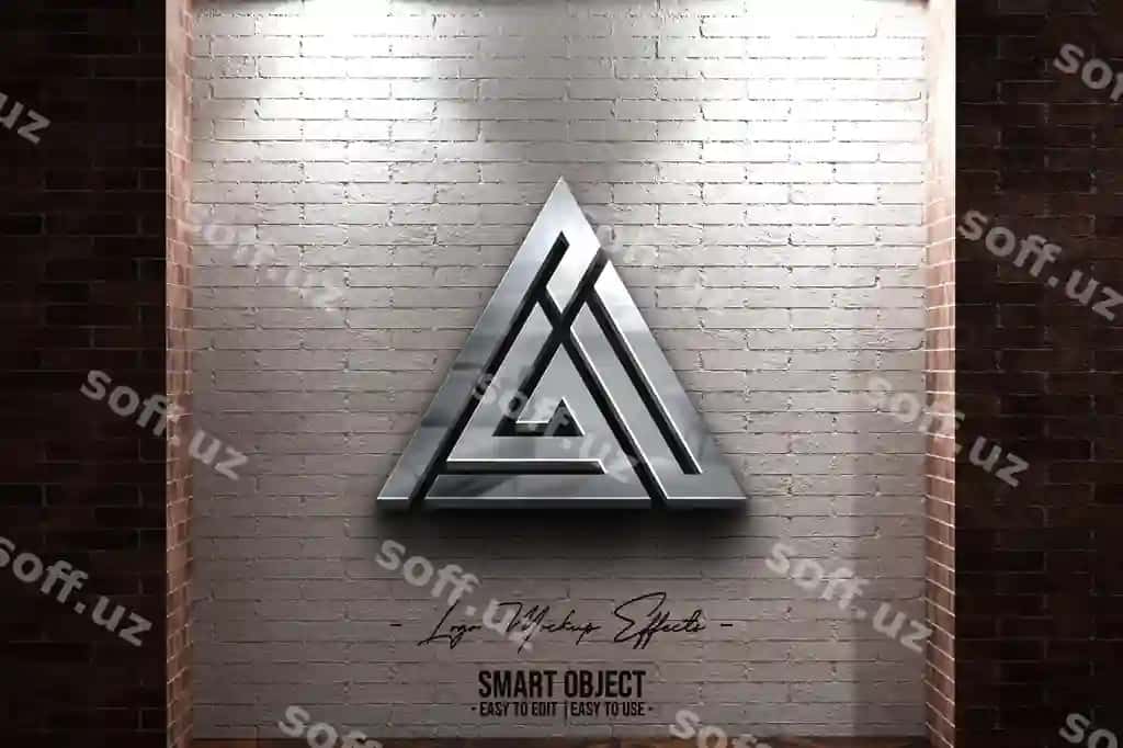 Logotip namunasi kumtir logotip bilan | Logo mockup with silver logo