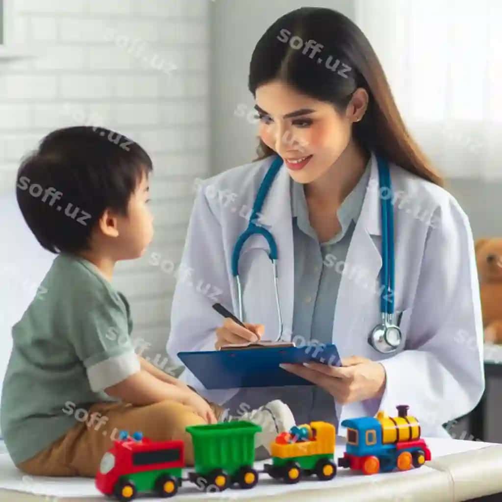 Ayol bolalar treni bilan yozmoqda | Woman is writing with child train
