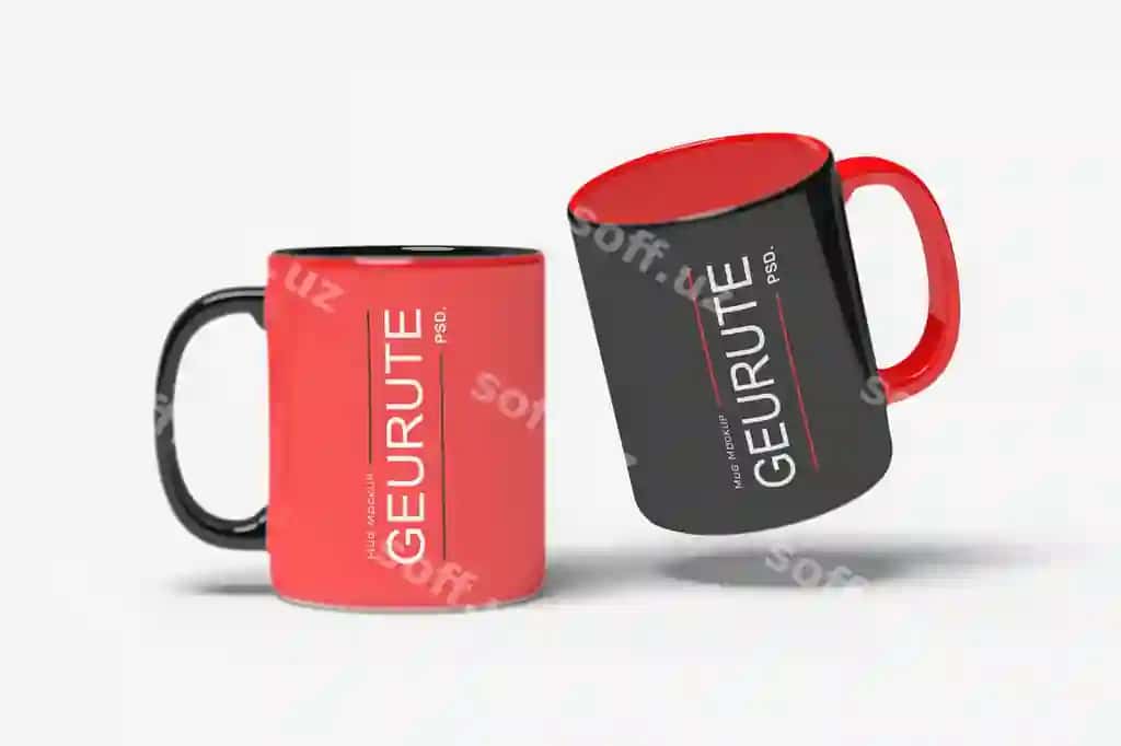 Yaqin rasm boshqatli kruzhka namuna ajraltirilgan | Close up mug with handle mockup isolated