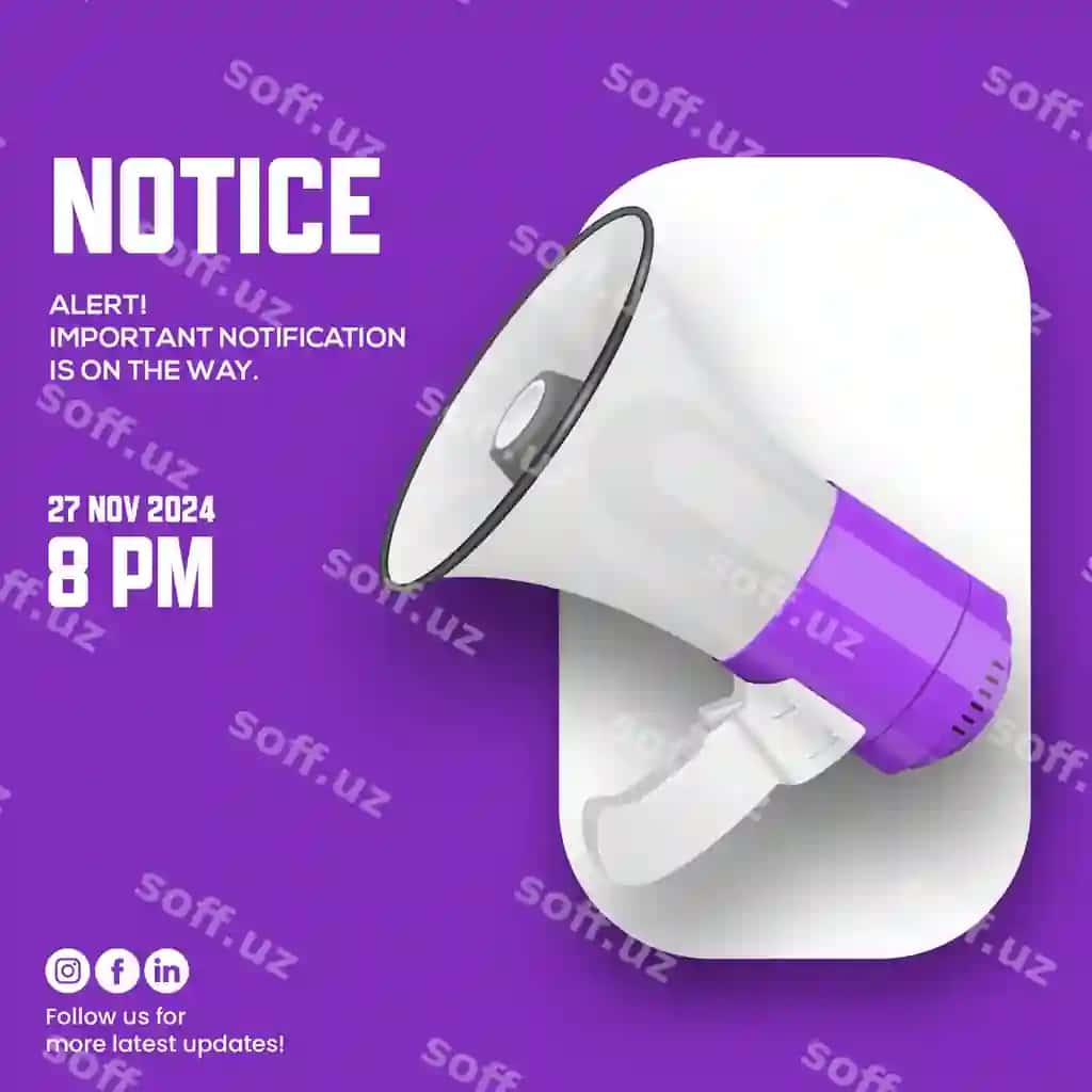 Ijtimoiy tarmoqlar e'loni | Social media announcement post