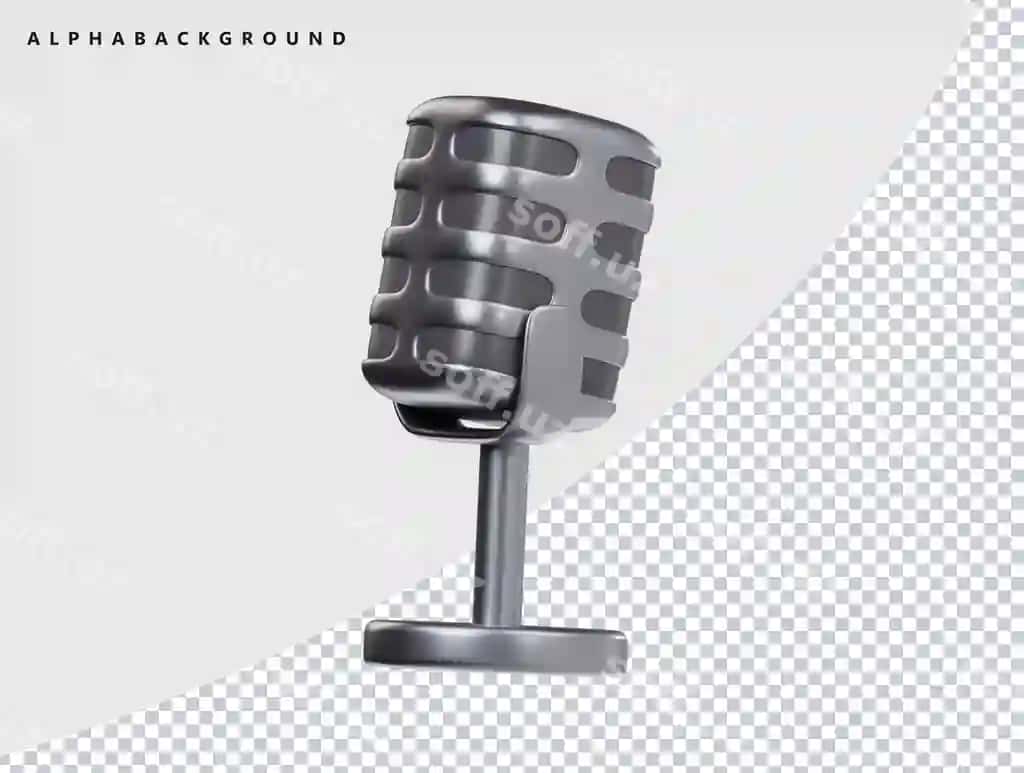 Vintage kumush mikrofon 3d render | Vintage silver microphone 3d render