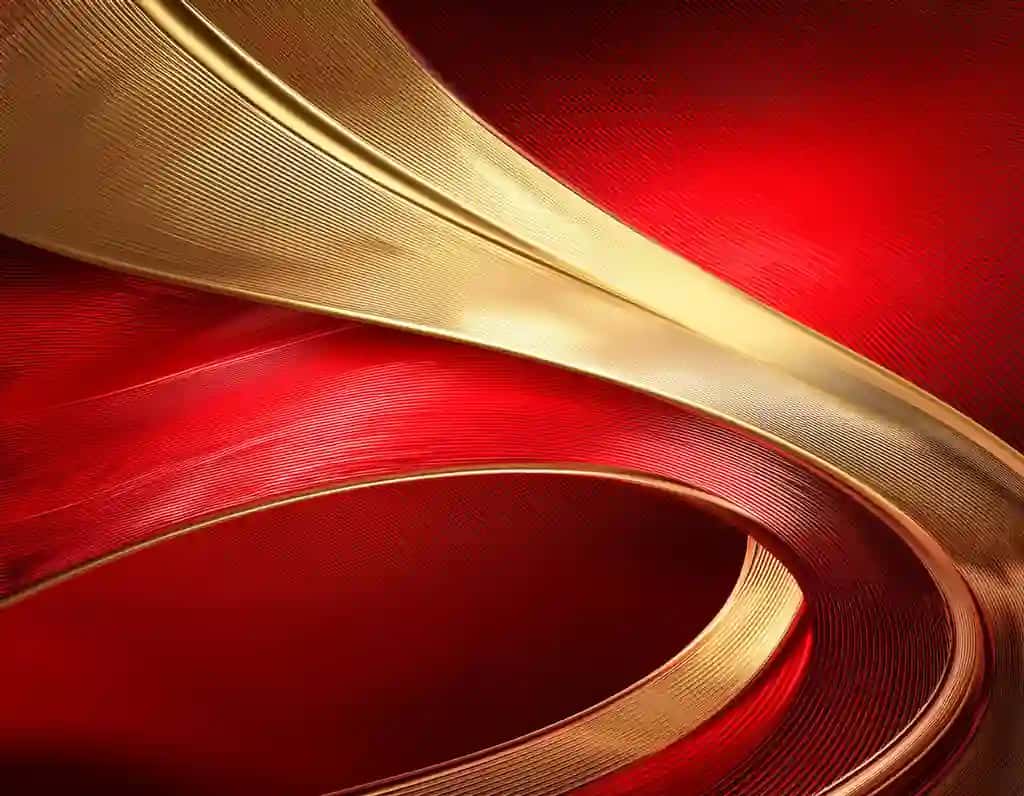 Yumshoq egri chiziqli yaltirab turadigan murakkab qizil oltin mavhum fon | Sophisticated red gold abstract background with smooth curves shimmering