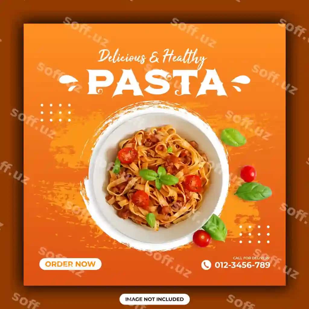 Sog'lom mazali pasta ijtimoiy media posti | Healthy delicious pasta social media post