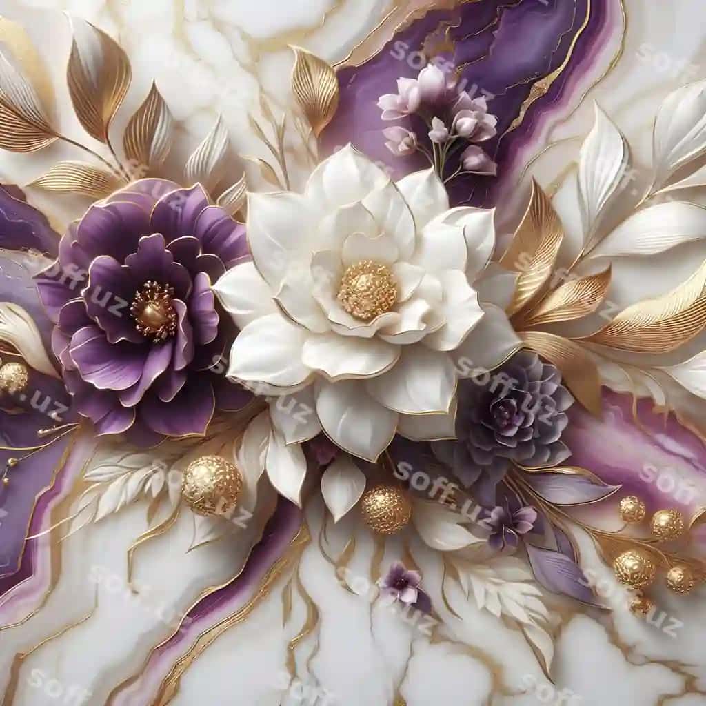 Devor panosi gul dizaynlari AI generatori | Wallpaper design flowers ai generator