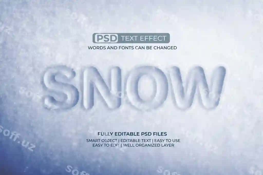 Qarorli matn effekti | Snow text effect