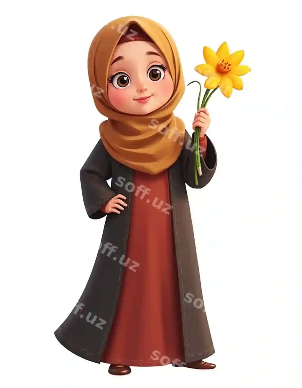 3d shaxs Eronlik qiz Islomiy hijob kiygan | 3d character iranian girl wearing islamic hijab