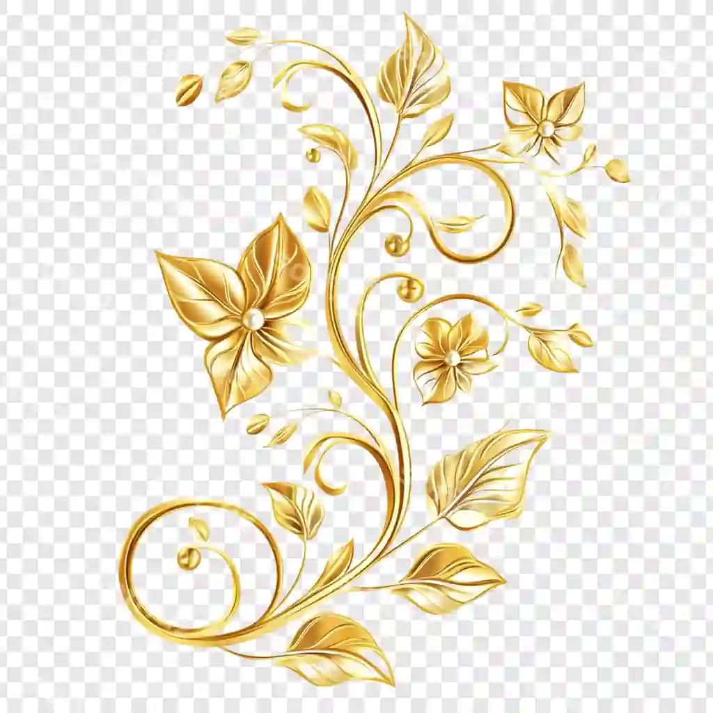 Oltin gul dizayni | Golden floral design