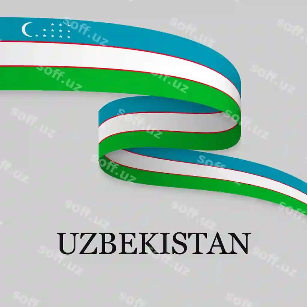 Aylanayotgan lenta baner bayroq bilan | Waving ribbon banner with flag