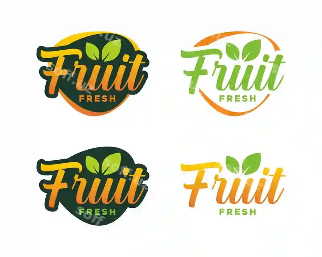 Meva tipografiyasi logotipi shabloni | Fruit typography logo template