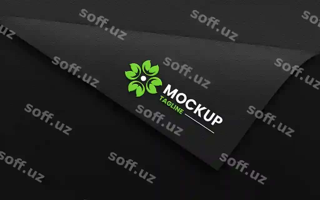 Chiziqlari ko‘tarilgan logotip namuna varaq | Embossed logo mockup paper