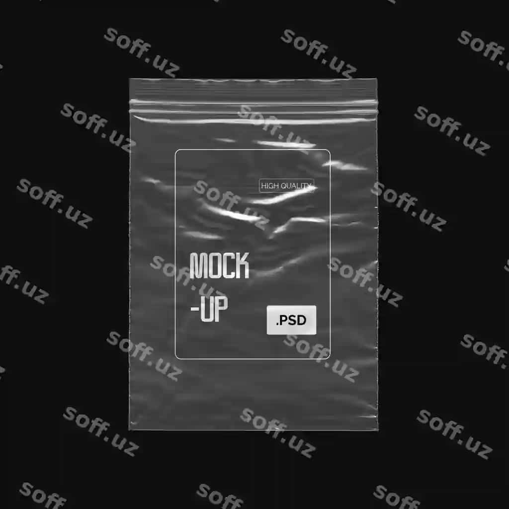 Shaffof plastik po'cha mockup | Transparent plastic bag mockup