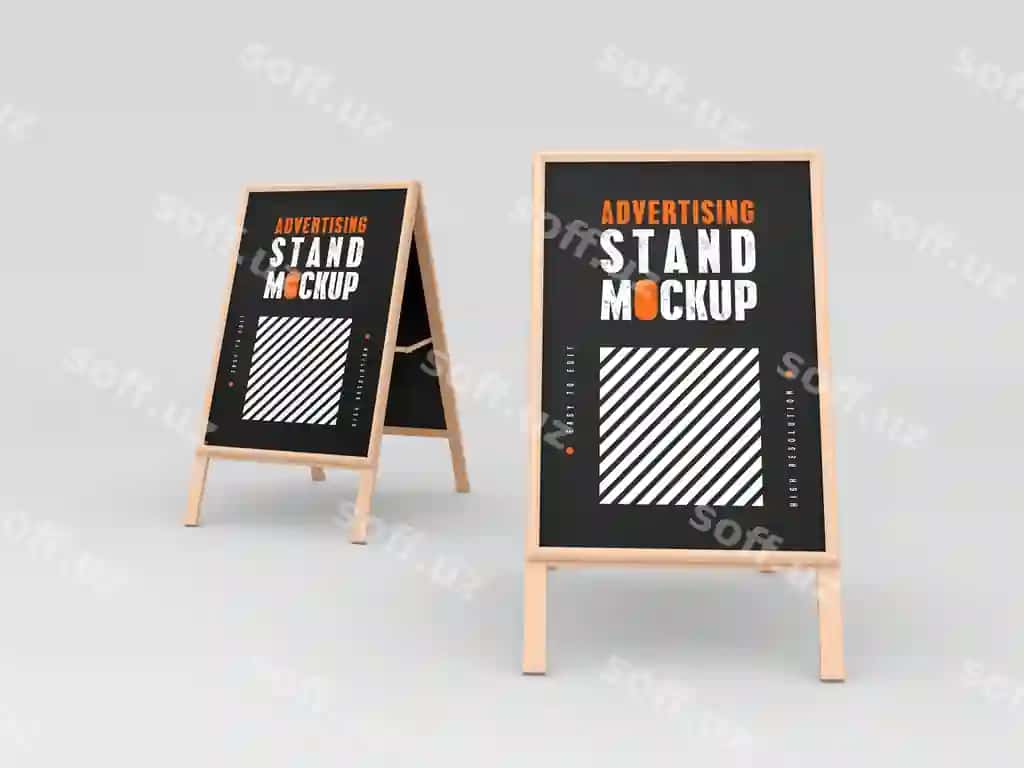 Ikkita reklama stendining maketi | Two advertising stand mockup