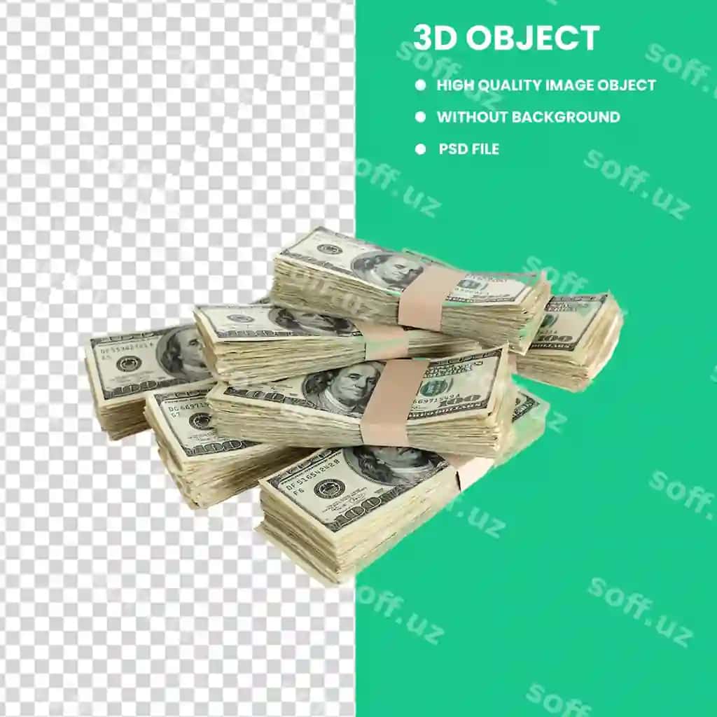 Parvoz dollarlar komplekti qog'oz me'moniyat san'ati dollar banknotasi yuz dollar | Flying dollars set paper craft art dollar bill one hundred dollars