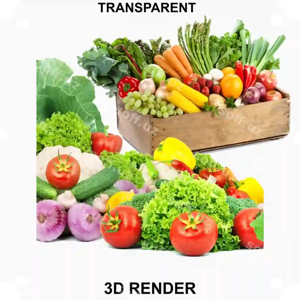 Sabzavotlar shaffof orqa fonda | Vegetables transparent background