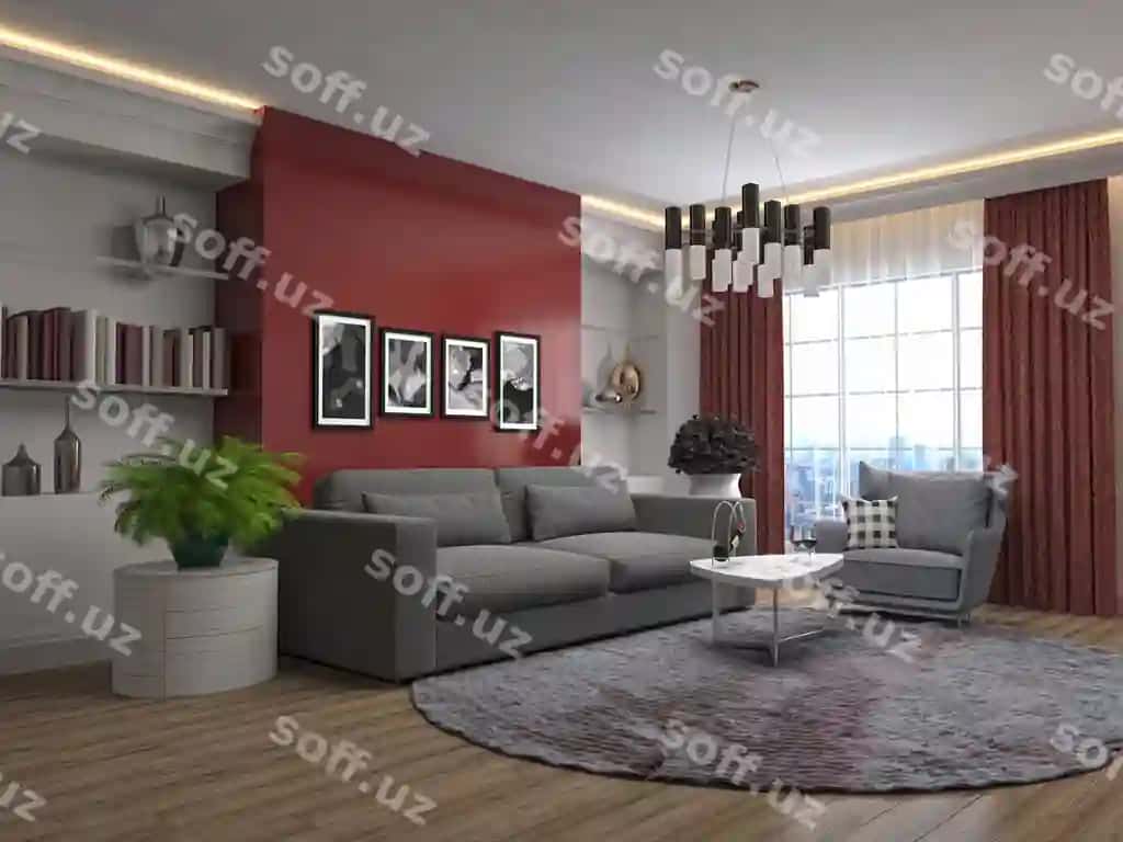 Illustratsiya o'yin xonasining ichki qismi | Illustration living room interior