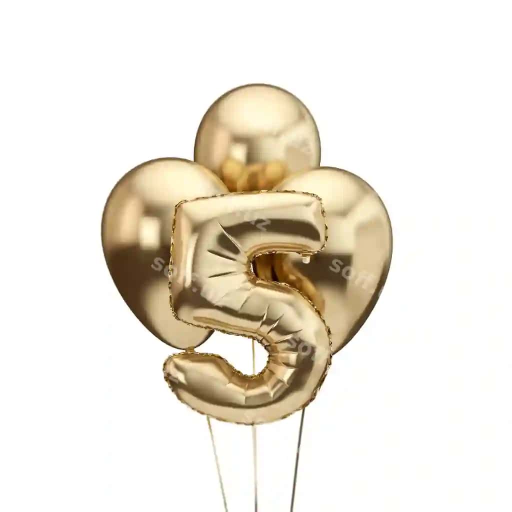 Tug'ilgan kun uchun oltin foliya guruh sharlilar Baxrom tug'ilgan kuning muborak bo'lsin va rendering | Th birthday gold foil bunch balloons happy birthday d rendering