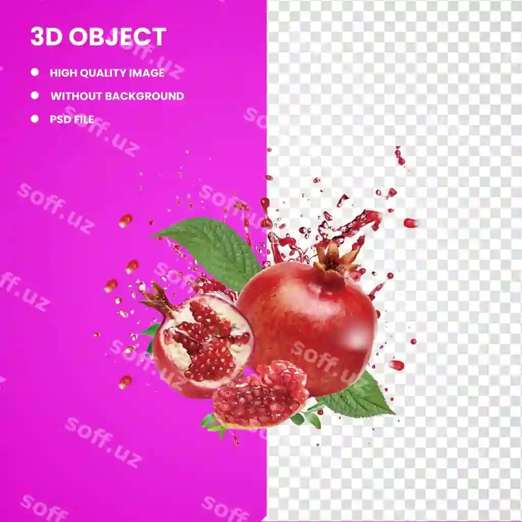3D suvmi anor meva ovqat | 3d juice pomegranate fruit food