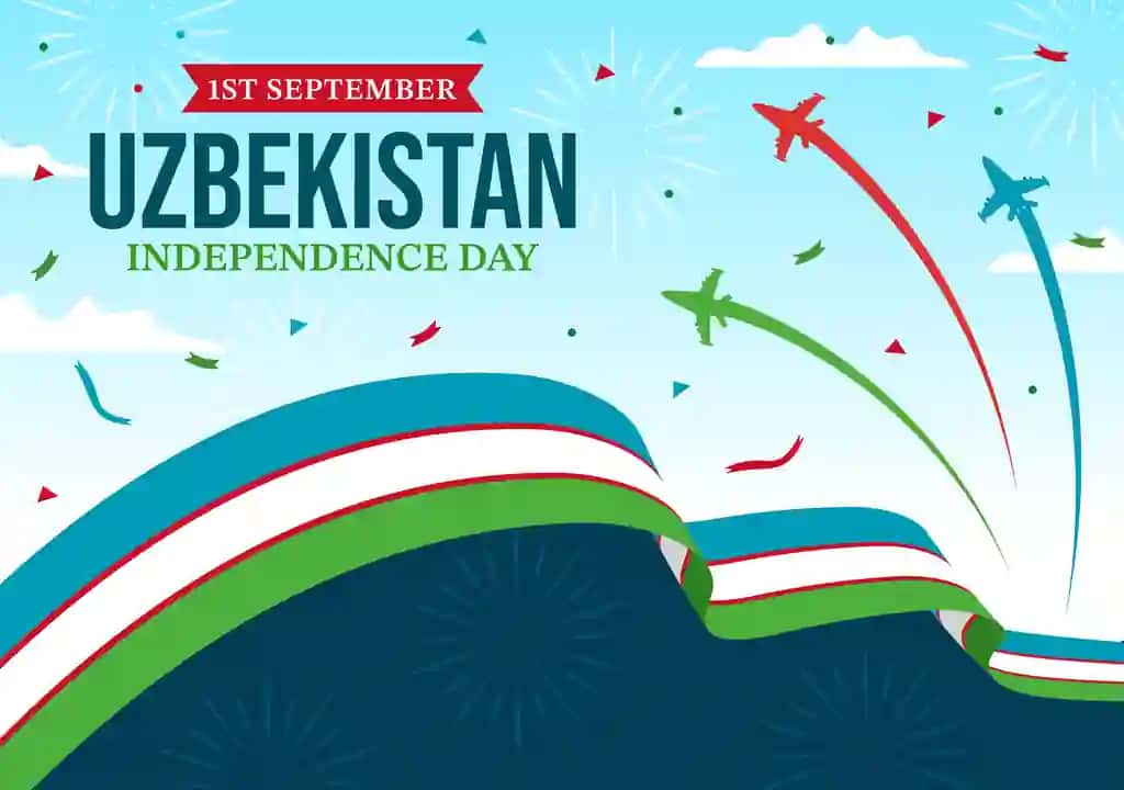 1-sentabr O'zbekiston mustaqillik kuni bilan tabriklaymiz vektorli illyustratsiya | Happy uzbekistan independence day vector illustration 1st september