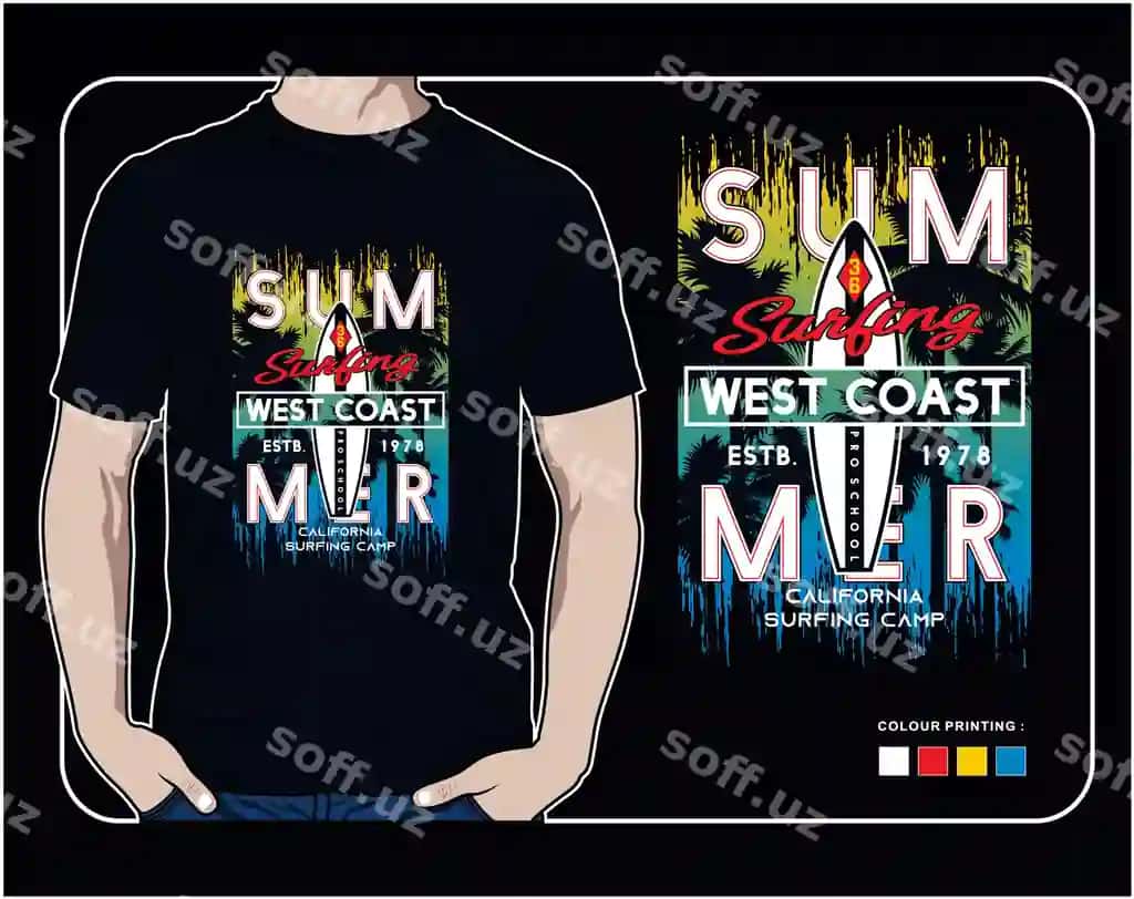 Yoz kun grafik dizayn vektor grafik futbolka illustratsiya dizayni | Summer day graphic design vector graphic t shirt illustration design