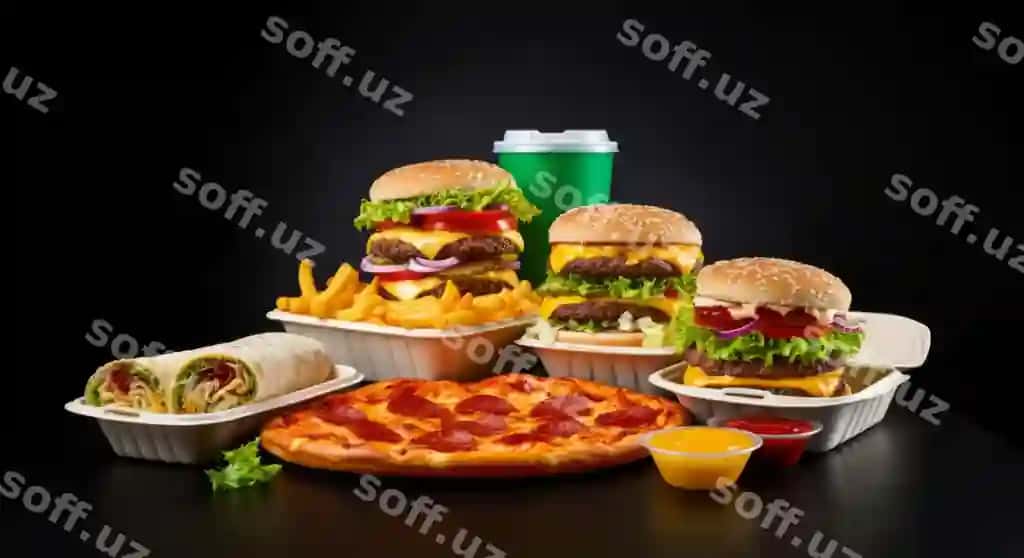Tez ovqat mahsulot orqa fonda | Fast food item background